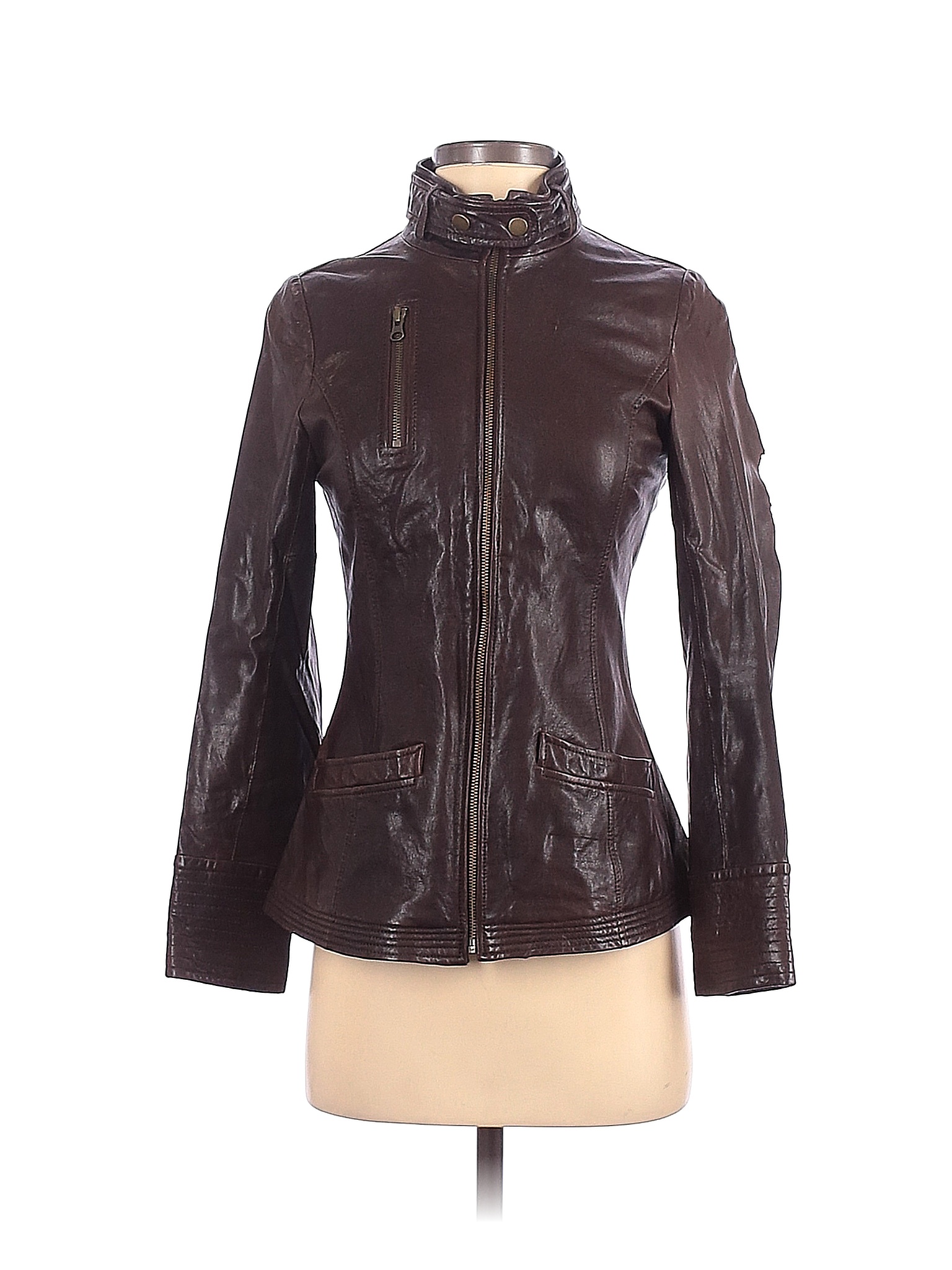 Soia & Kyo 100% Leather Solid Brown Leather Jacket Size XS - 81% off ...