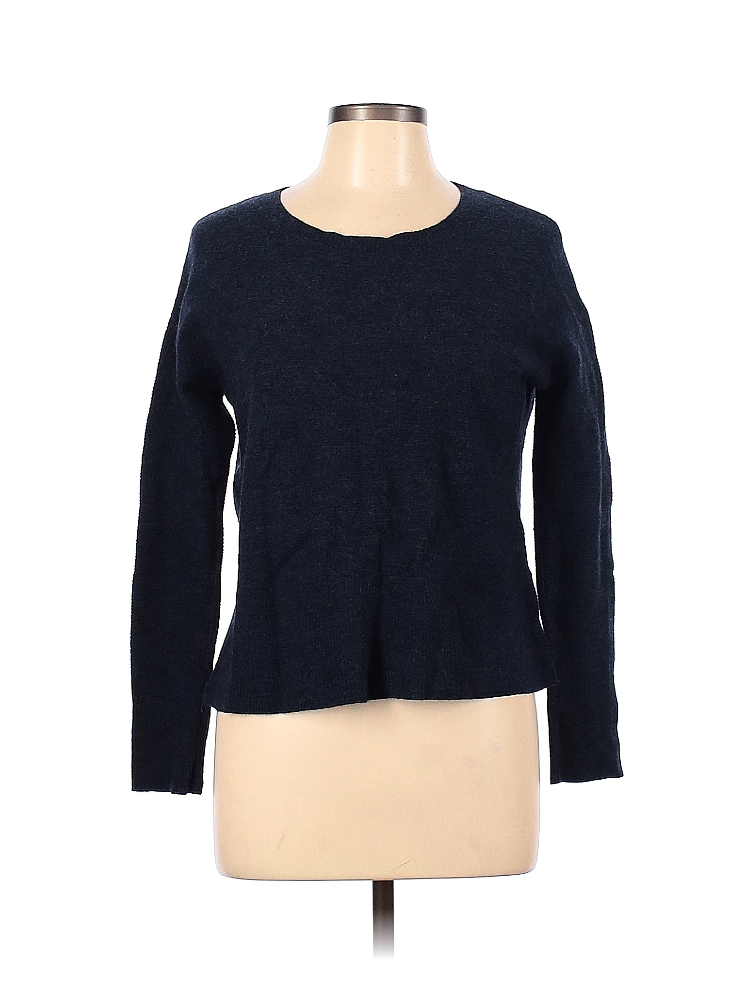 Tahari 100% Merino Extra Fine Wool Solid Color Block Blue Wool Pullover ...