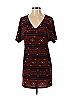 aina be Aztec Or Tribal Print Argyle Fair Isle Brown Orange Casual Dress Size S - photo 1