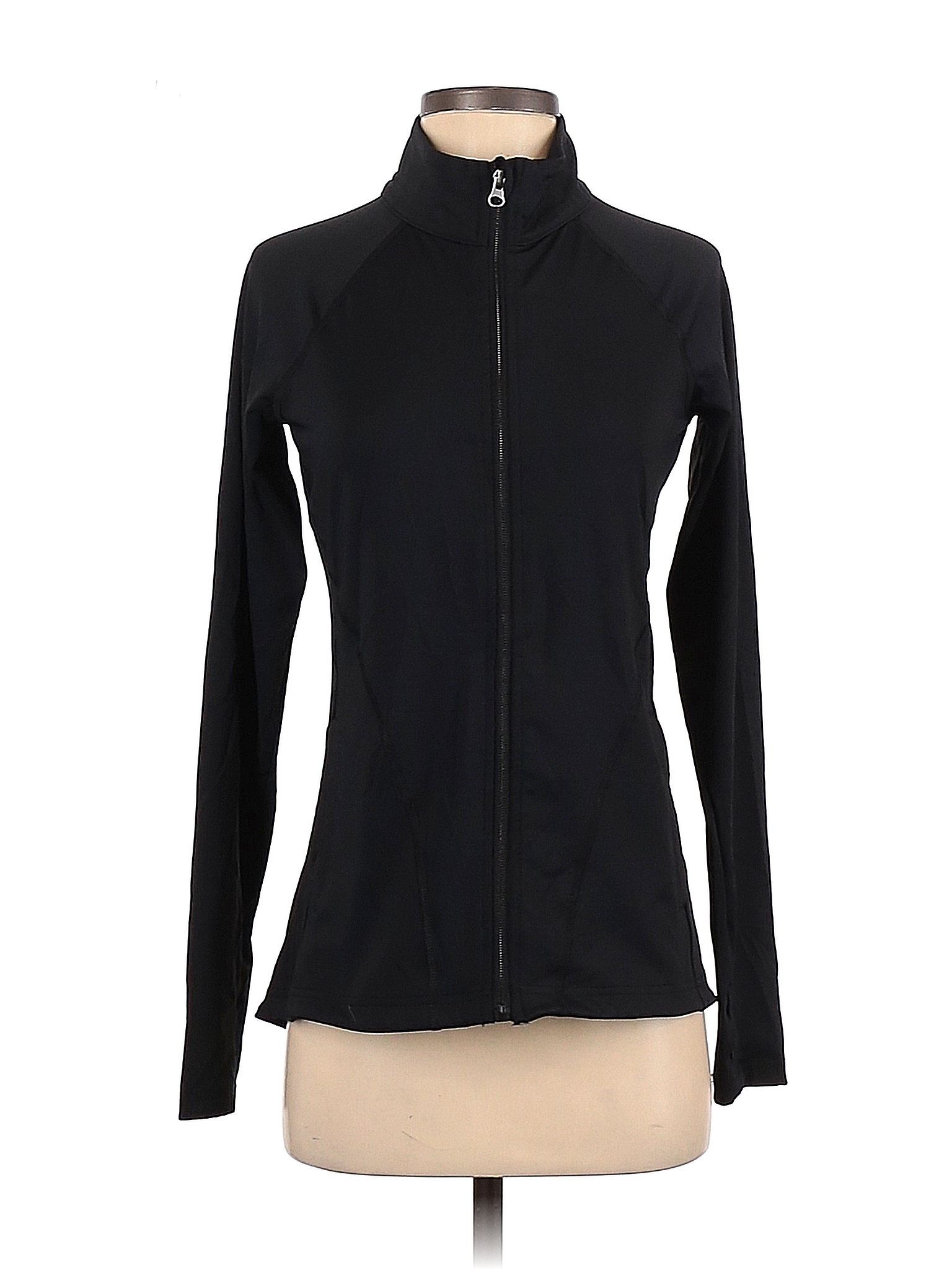 Drop Shape Jacket Shape Solid Black Track Jacket Size S - 88% off | thredUP