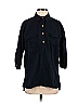 Zara Solid Black 3/4 Sleeve Button-Down Shirt Size XS - photo 1