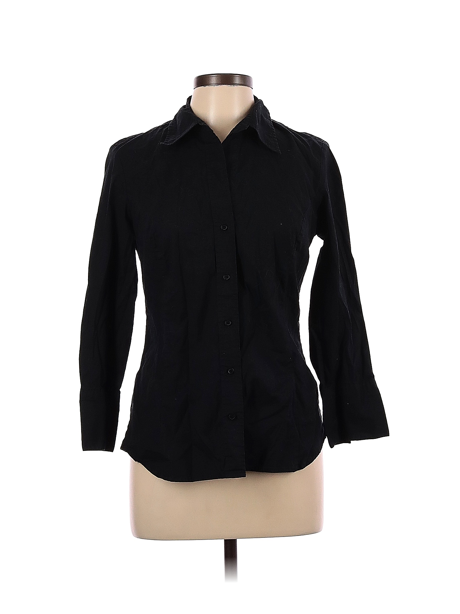 Metrostyle Black Long Sleeve Button-Down Shirt Size 12 - 72% off | thredUP