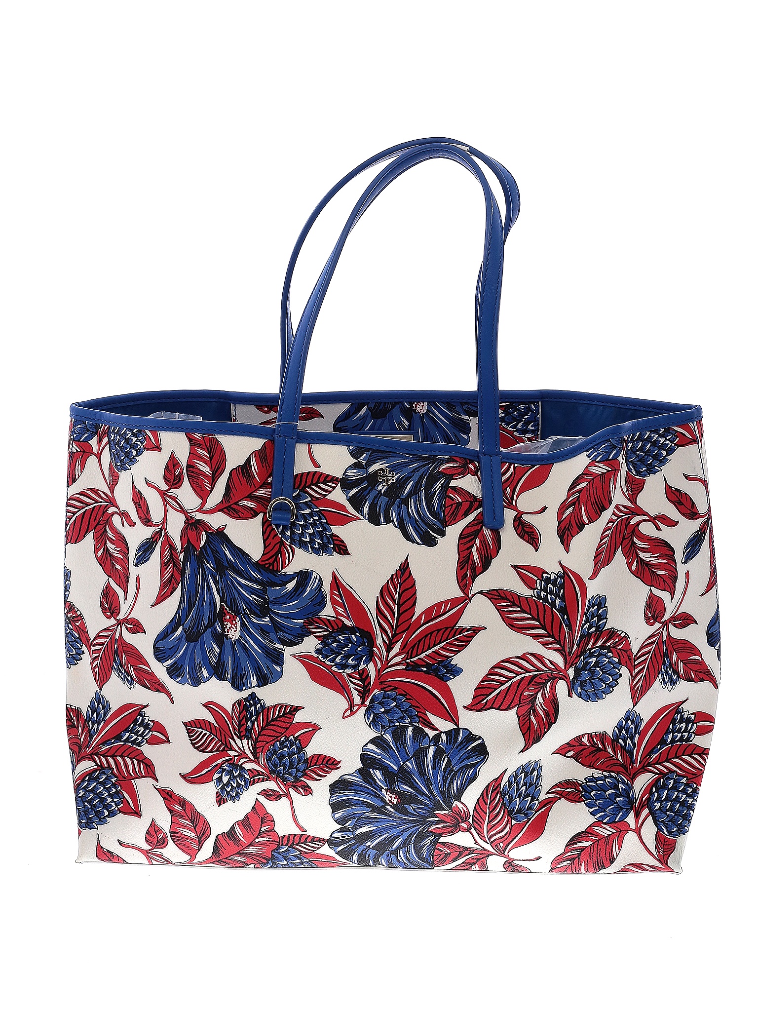 Tory Burch Floral Red Leather Tote One Size - 61% off | thredUP