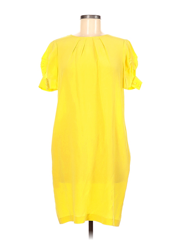 Donna Morgan 100% Silk Solid Colored Yellow Casual Dress Size 6 - photo 1
