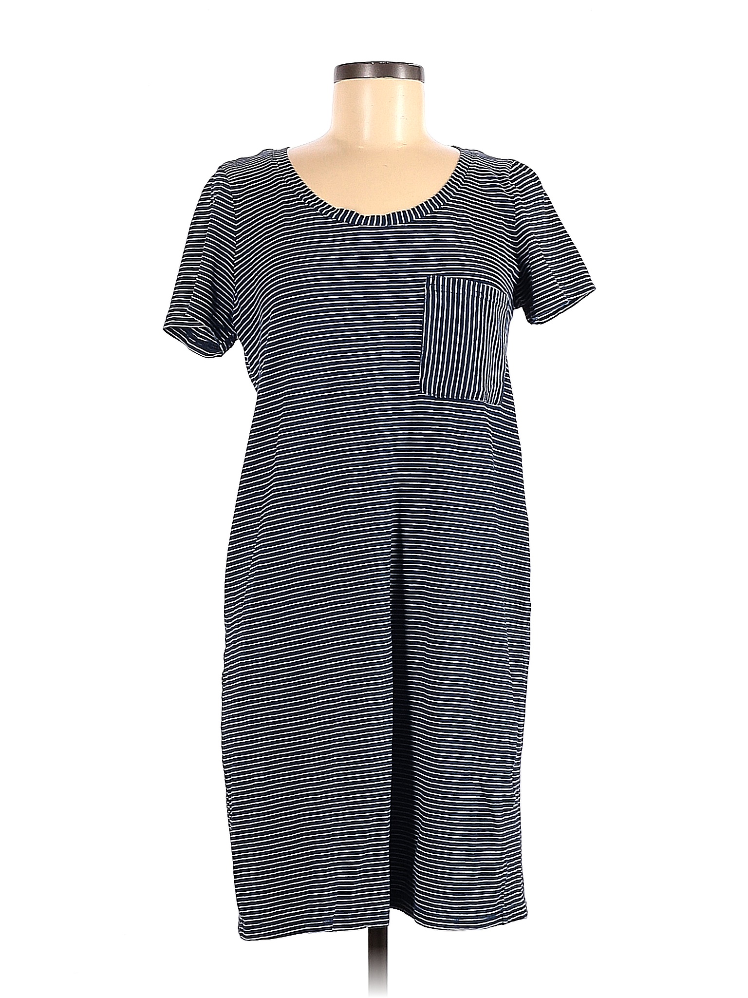 Jane And Delancey 100 Cotton Stripes Multi Color Blue Casual Dress