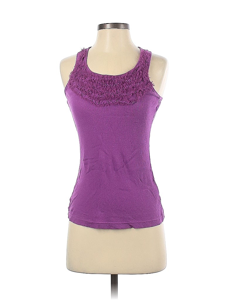 Click to view more detailed imagery on our partner's website Pre-owned Elle Tank Top Purple Halter Neckline Tops