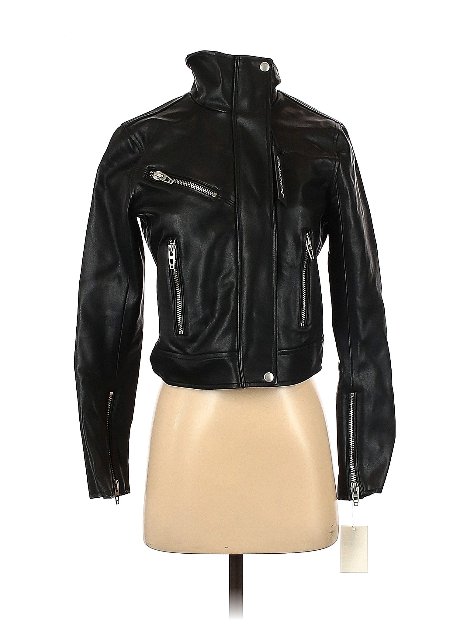 Blank NYC Solid Black Leather Jacket Size XS 82 off thredUP