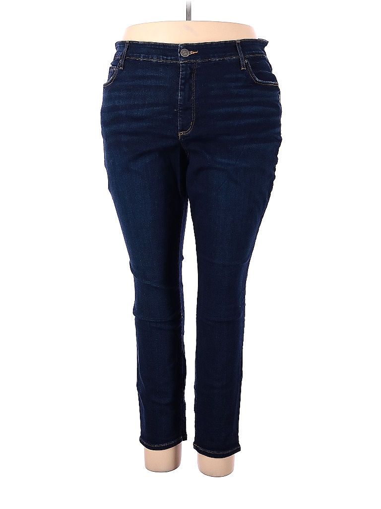 LOFT The Original Solid Blue Jeans Size 24 (Plus) - 54% off | thredUP