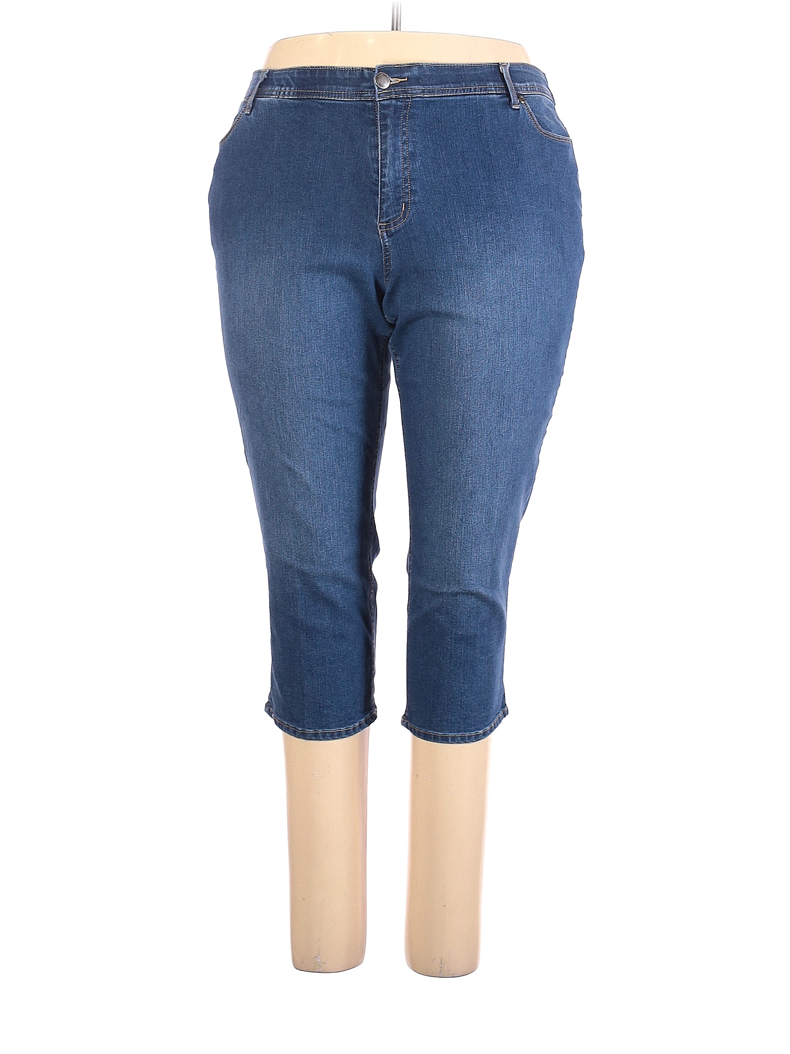 Cj Banks Solid Blue Jeans Size 18 (Plus) - 67% off | thredUP