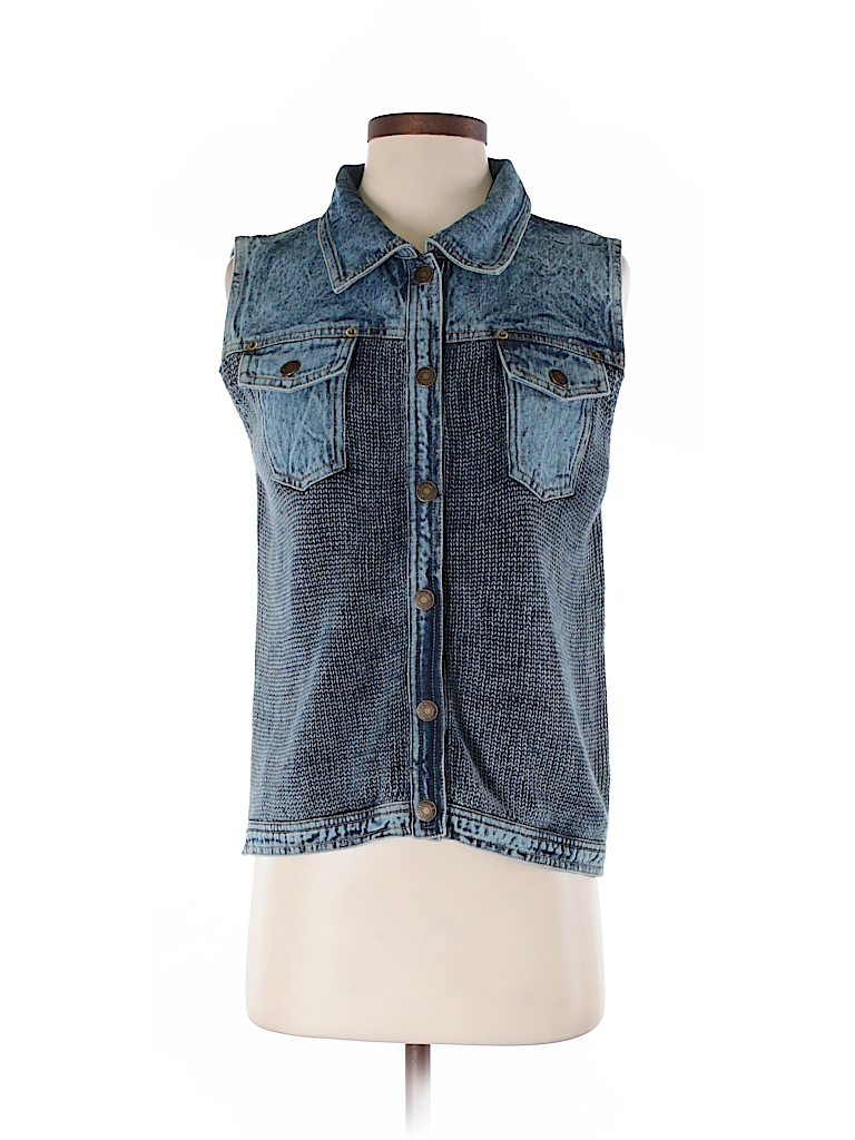 PBJ Blues Solid Blue Denim Vest Size S - 70% off | ThredUp