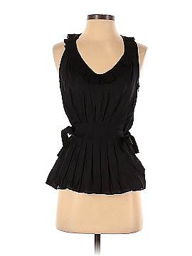 Chanel 100% Rayon Black Sleeveless Blouse Size EU 40 / US 10