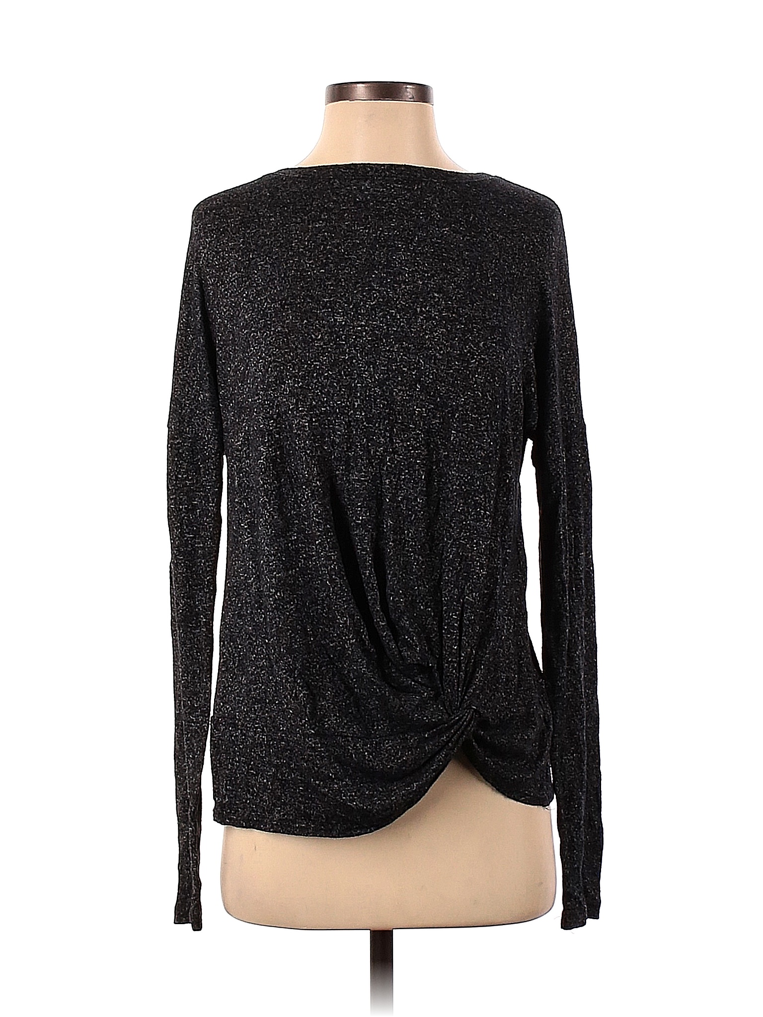 A New Day Solid Black Gray Long Sleeve Top Size S - 54% off | thredUP