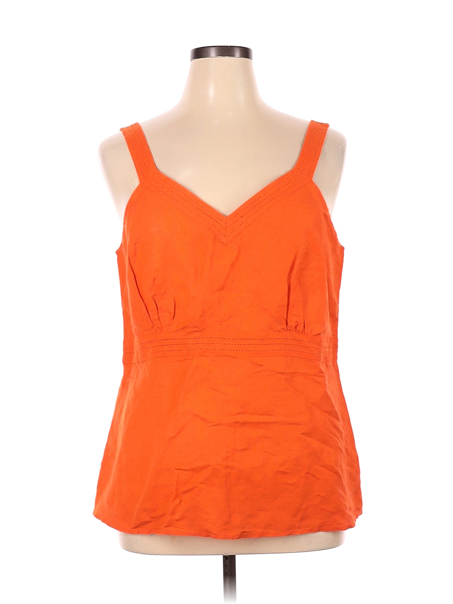 Ashley Stewart Solid Orange Sleeveless Blouse Size 14 16 Plus Plus