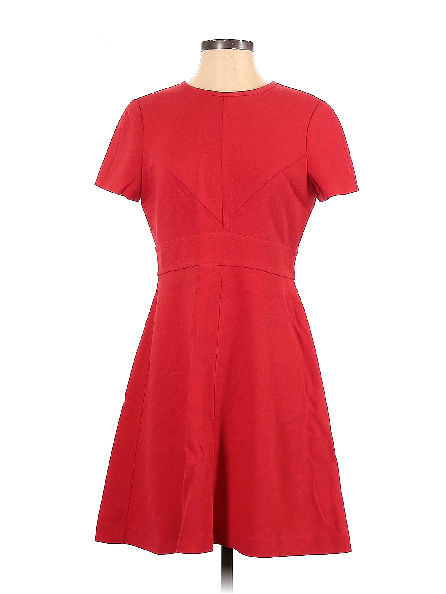 Eliza J Solid Colored Red Casual Dress Size 8 79 off thredUP