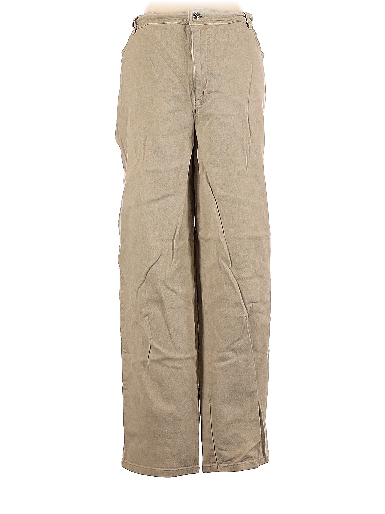 Gloria Vanderbilt Solid Tan Khakis Size 24 (Plus) 64 off thredUP