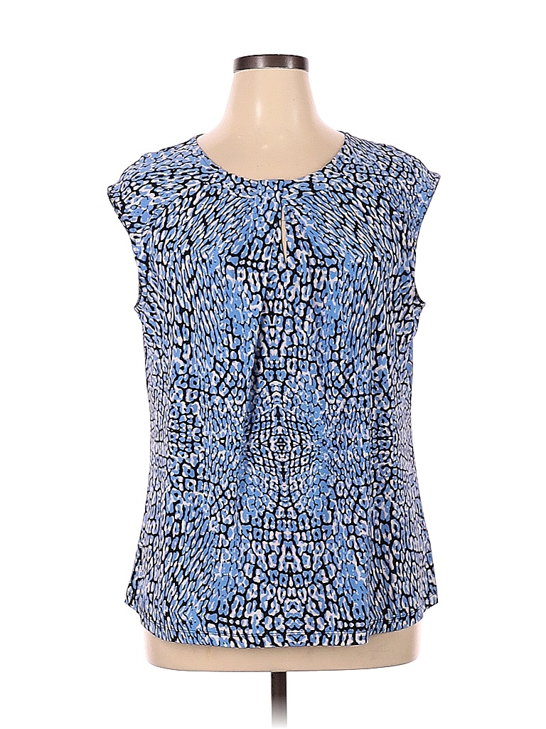 Kasper Blue Short Sleeve Top Size 1X (Plus) - 66% off | thredUP