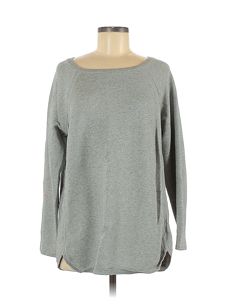 J.Jill 100% Cotton Solid Color Block Gray Turtleneck Sweater Size M ...