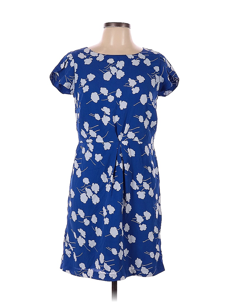 Tommy Hilfiger 100% Polyester Floral Blue Casual Dress Size 10 - 82% ...