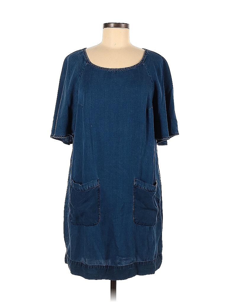 Cooperative 100 Lyocell Solid Blue Casual Dress Size M 78 Off Thredup