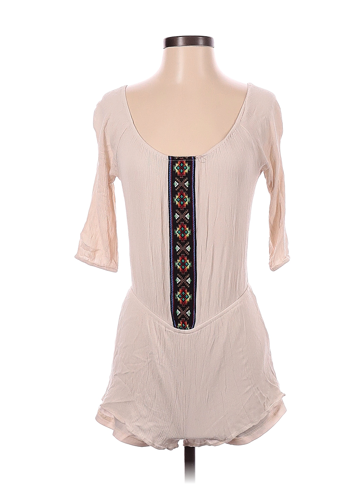 Blu Pepper 100 Rayon Tan Romper Size S 82 off ThredUp