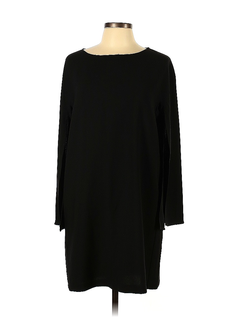 Zara 100 Polyester Solid Black Casual Dress Size L 71 off thredUP