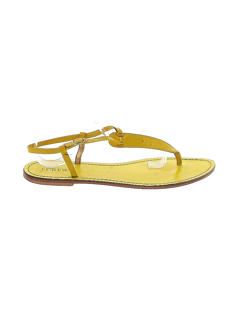 J.Crew 100 Leather Solid Yellow Sandals Size 10 73 off thredUP