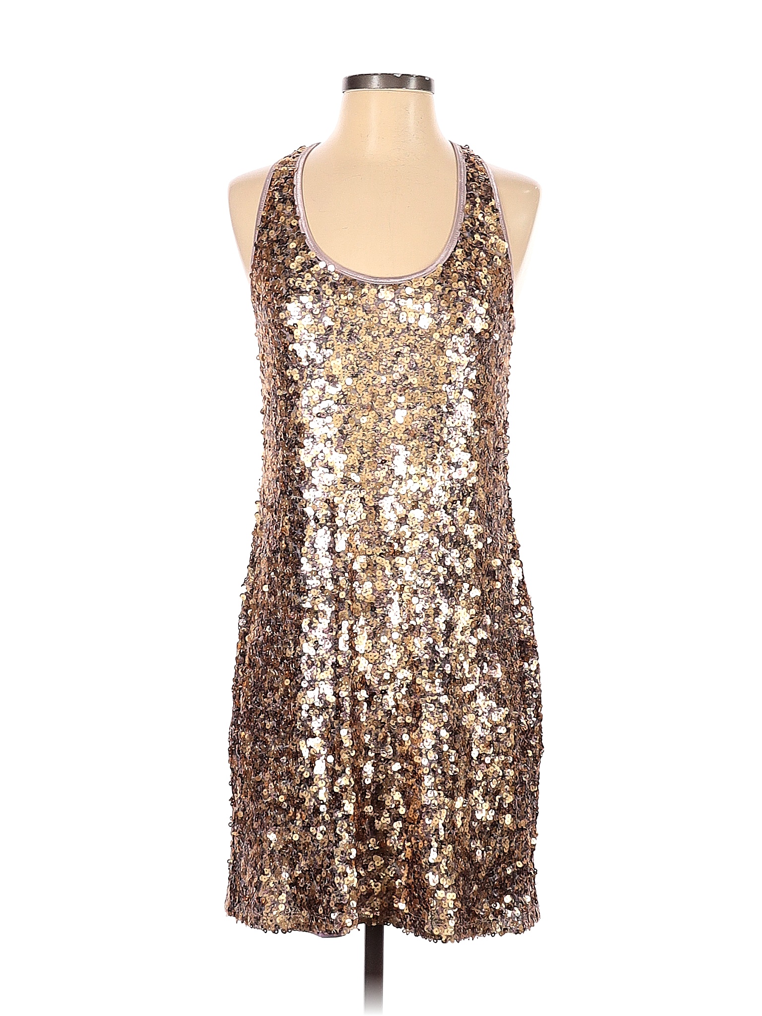 Andrea Behar 100% Nylon Solid Multi Color Brown Casual Dress Size S ...