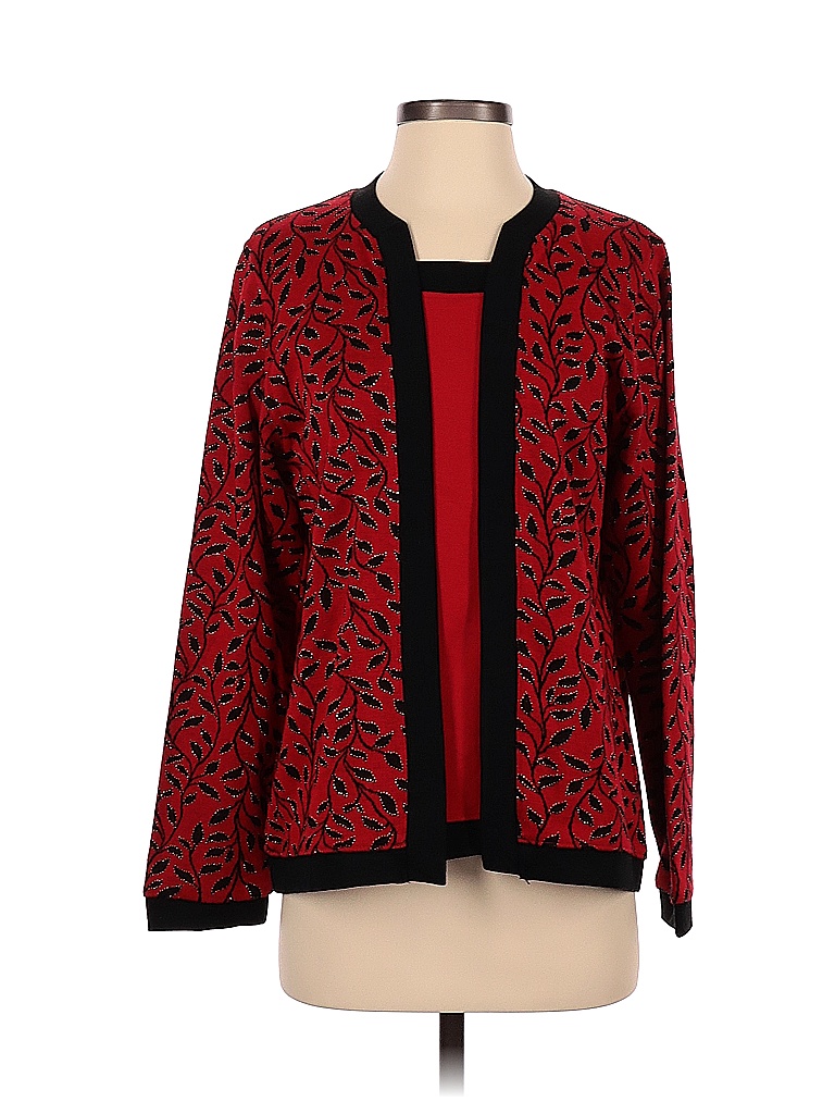 Pull Lavable Cathy Daniels - Rouge/Noir Avec Paillettes, Taille S - Acrylique, Comme Neuf !