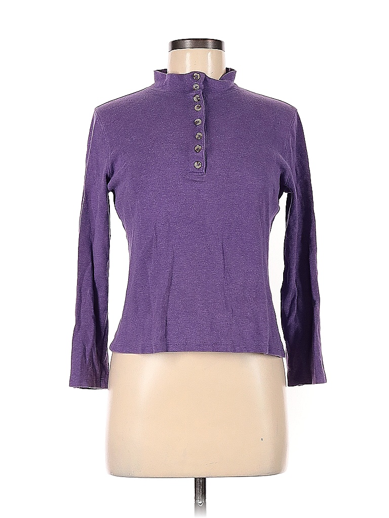 Appleseeds 100 Cotton Purple Long Sleeve Henley Size M 65 off thredUP
