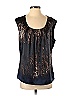 Tahari Black Brown Sleeveless Blouse Size 0 - photo 1