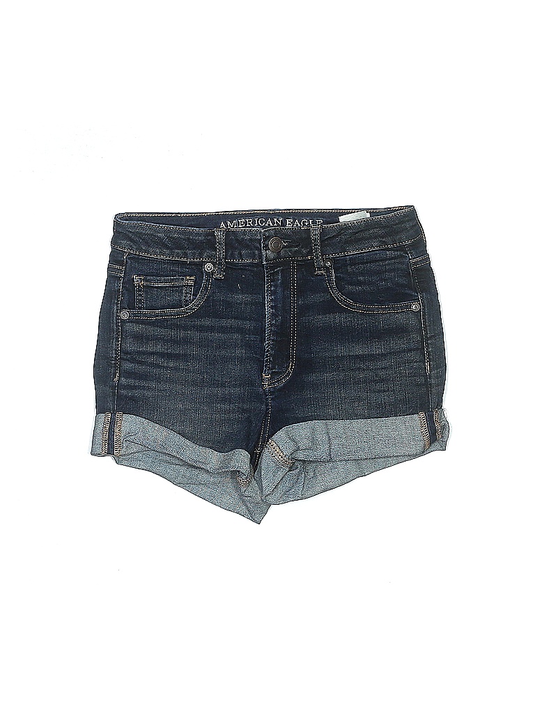 American Eagle Outfitters Solid Blue Denim Shorts Size 4 - 81% off ...