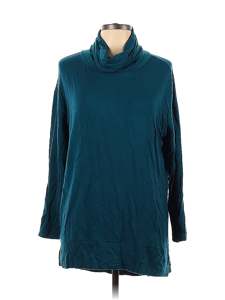 Liz Claiborne Solid Color Block Colored Teal Long Sleeve Turtleneck ...