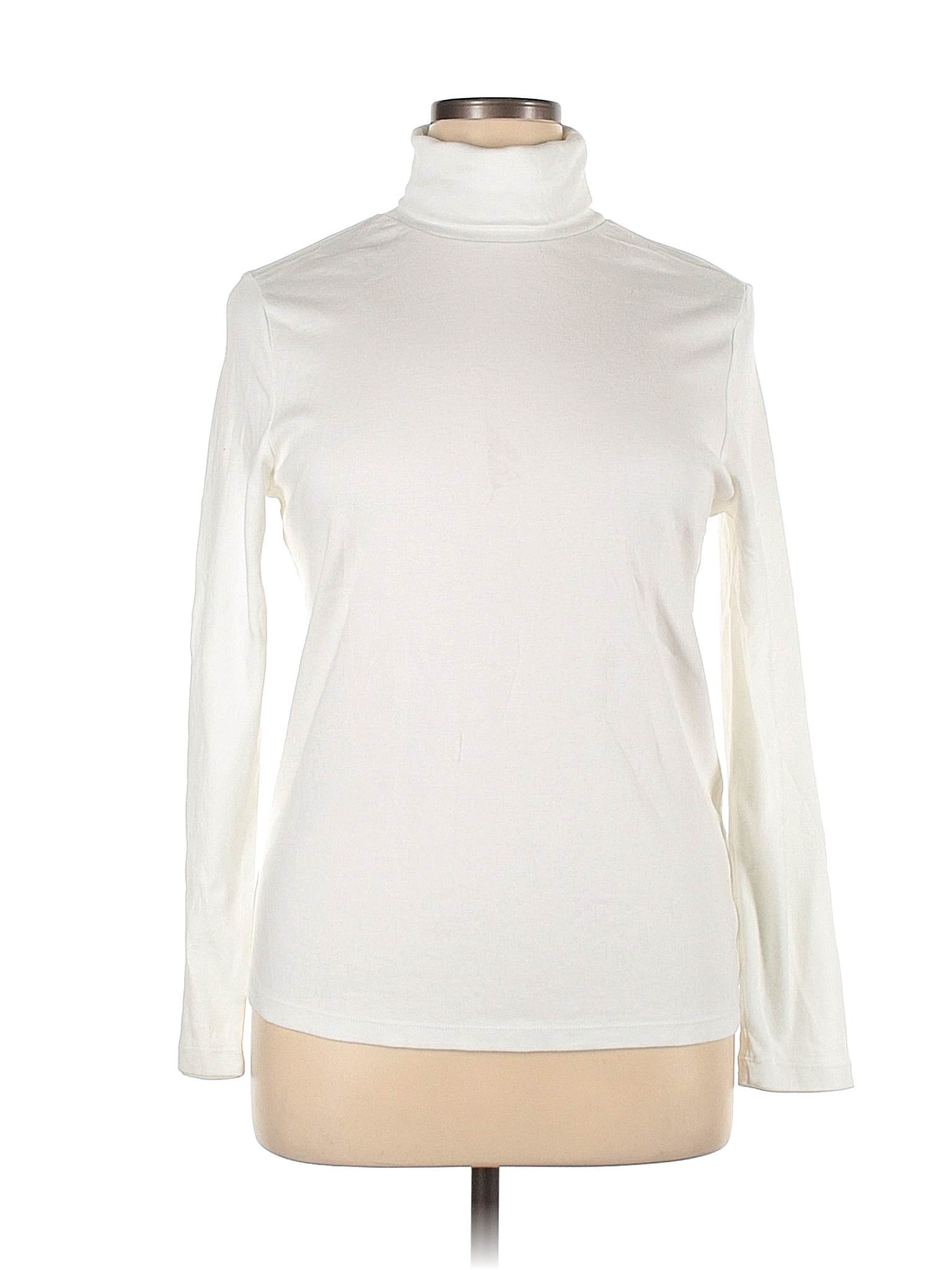 White Stag 100% Cotton Solid White Long Sleeve Turtleneck Size XL - 47% ...