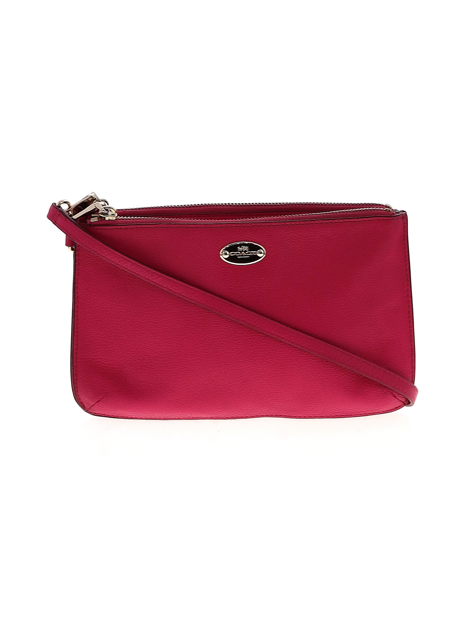 Coach Factory 100 Leather Solid Red Pink Leather Crossbody Bag One