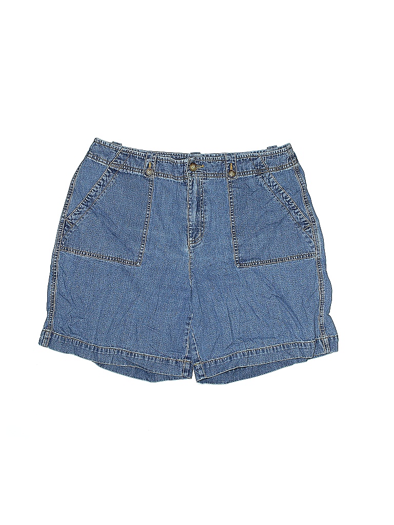 Orvis 100 Cotton Solid Blue Denim Shorts Size 14 73 off thredUP