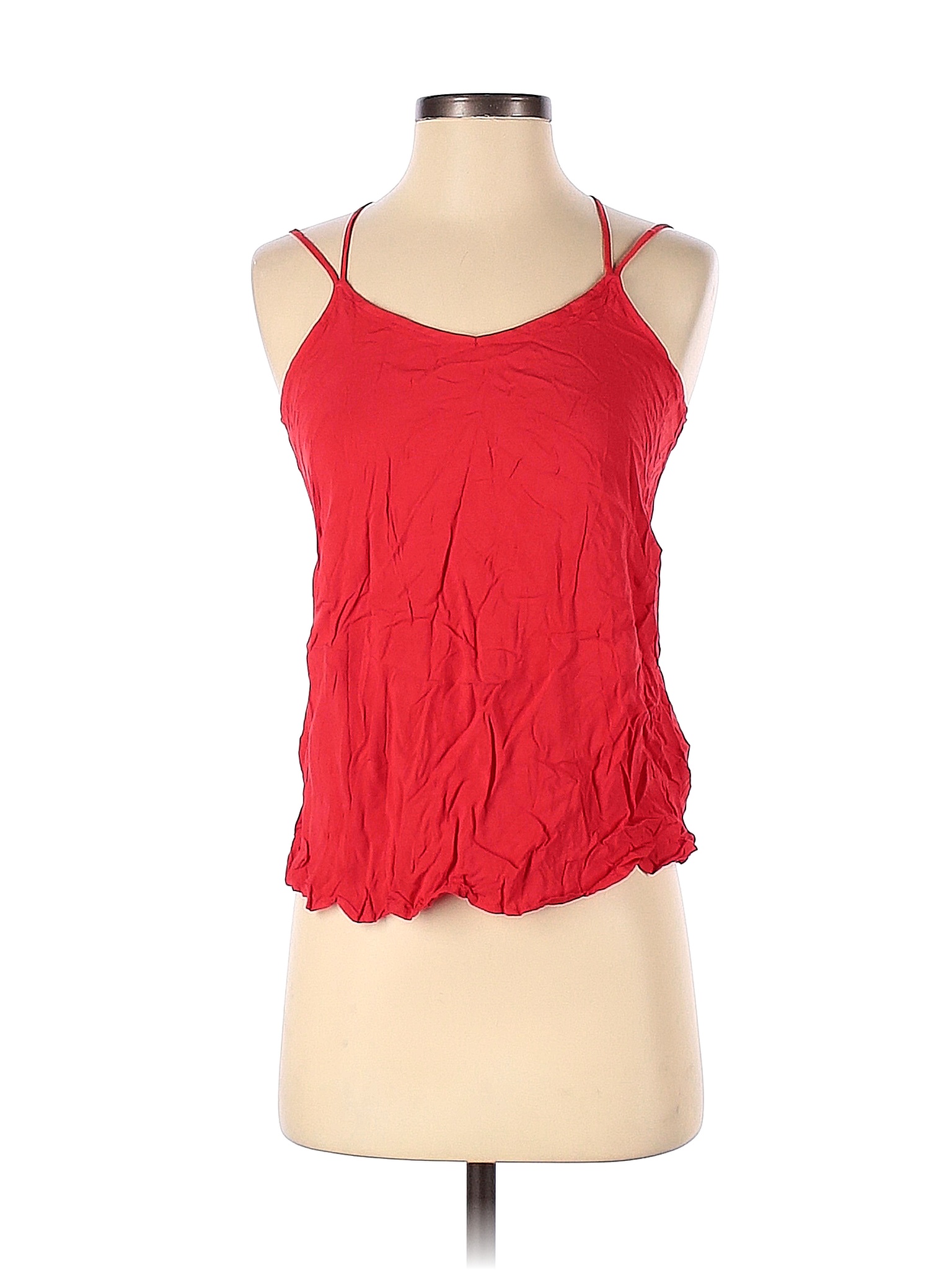 No Boundaries 100 Rayon Solid Red Sleeveless Blouse Size S 63 Off