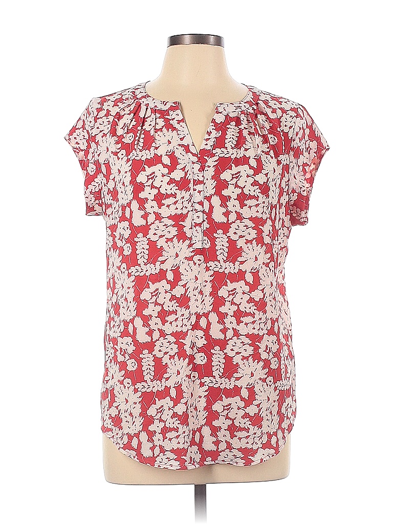 Fun2fun Floral Red Short Sleeve Blouse Size L 70 Off Thredup