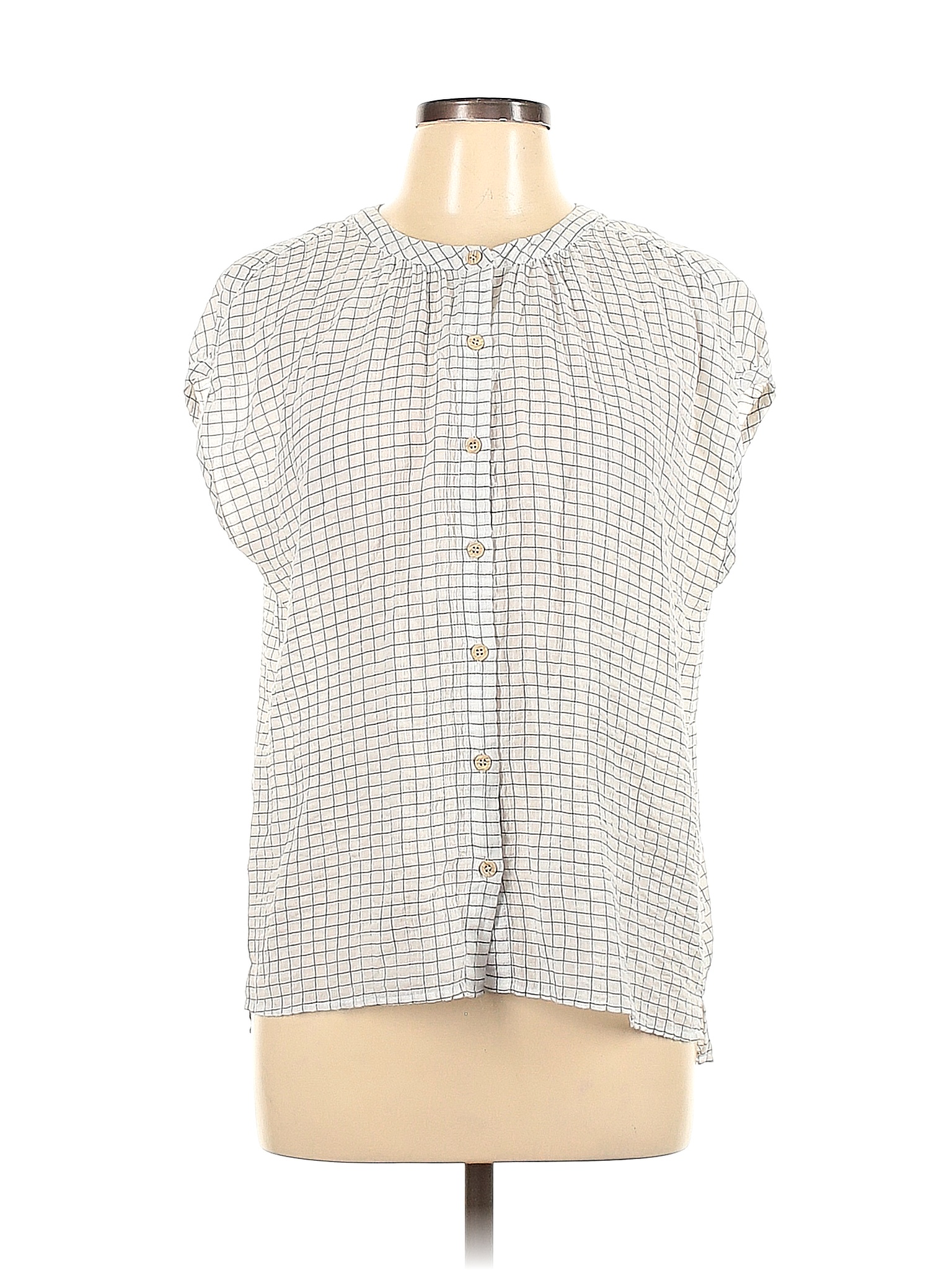 Jane and Delancey White Short Sleeve Blouse Size L - 65% off | thredUP