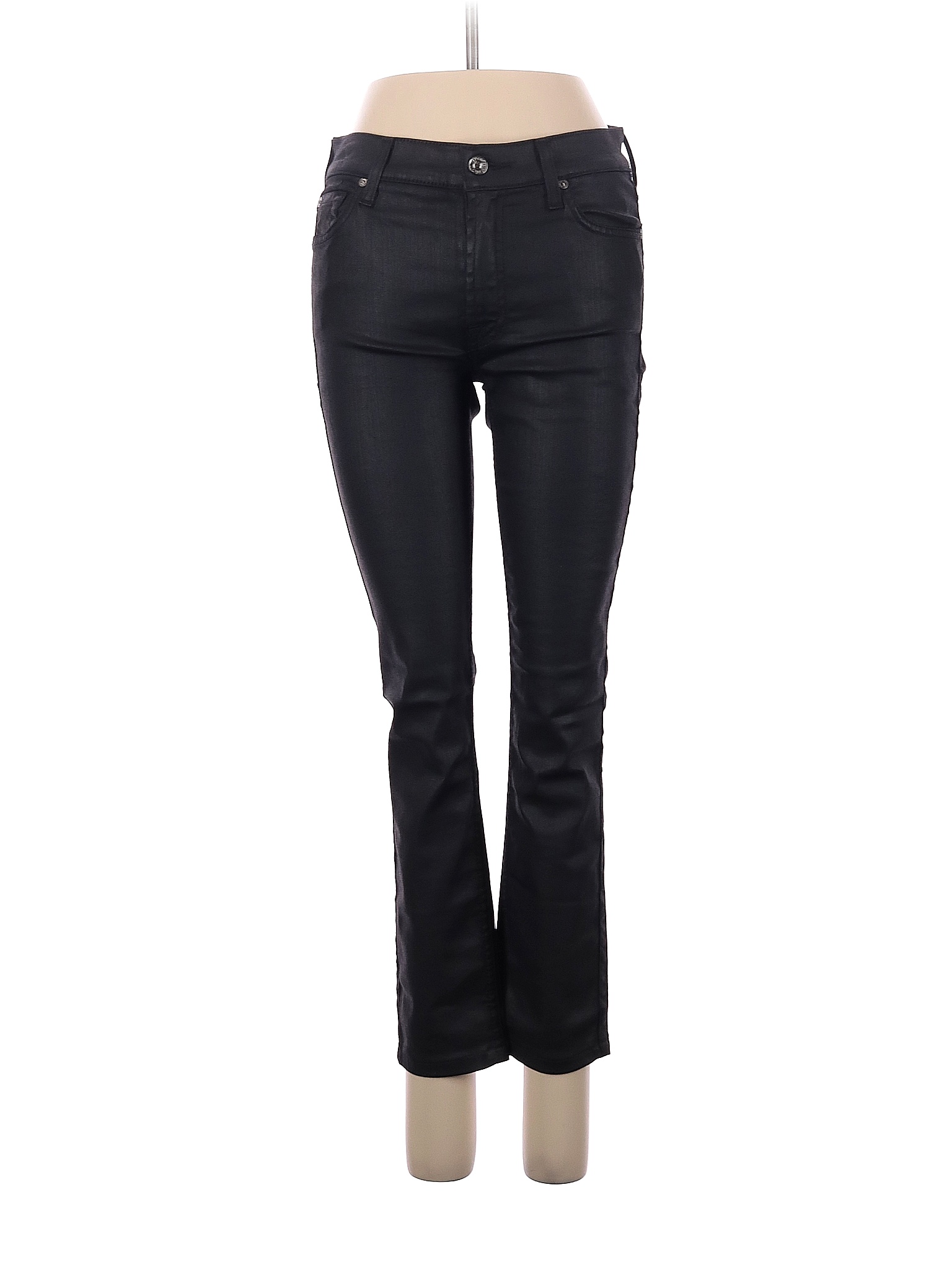 7 For All Mankind Solid Black Faux Leather Pants 27 Waist - 90% off ...