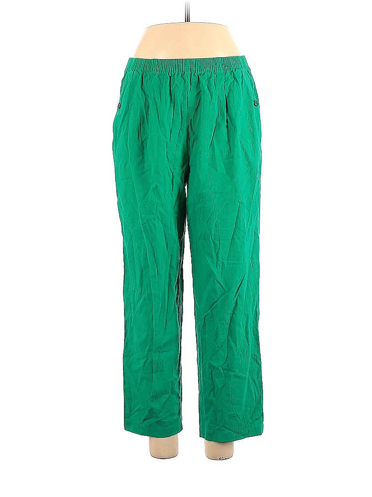 Cabin Creek 100 Cotton Solid Colored Green Casual Pants Size 12 56
