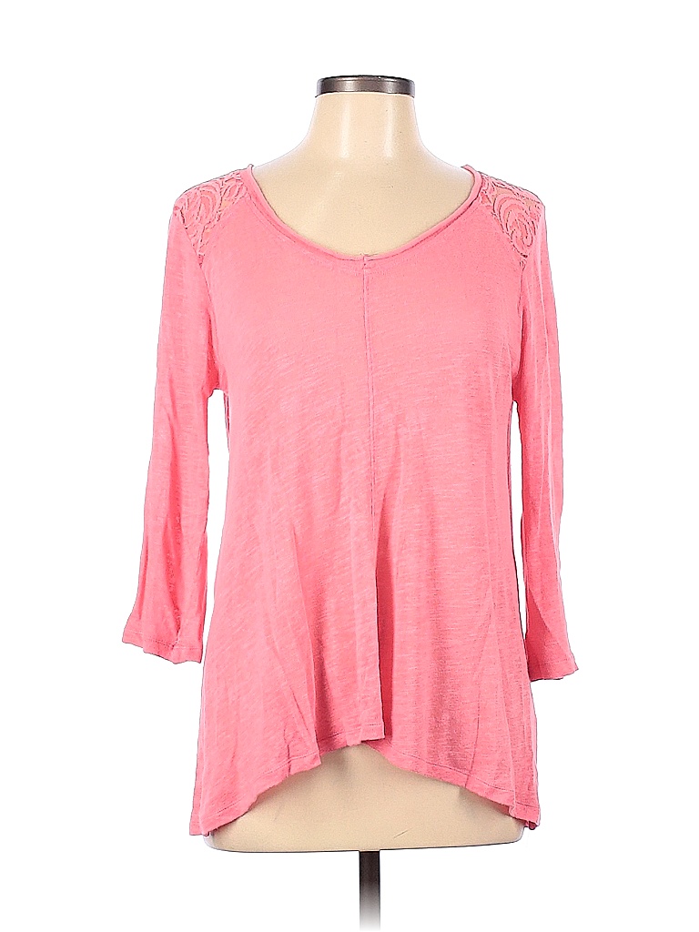 Cable & Gauge Colored Pink Long Sleeve Top Size L - 69% off | thredUP