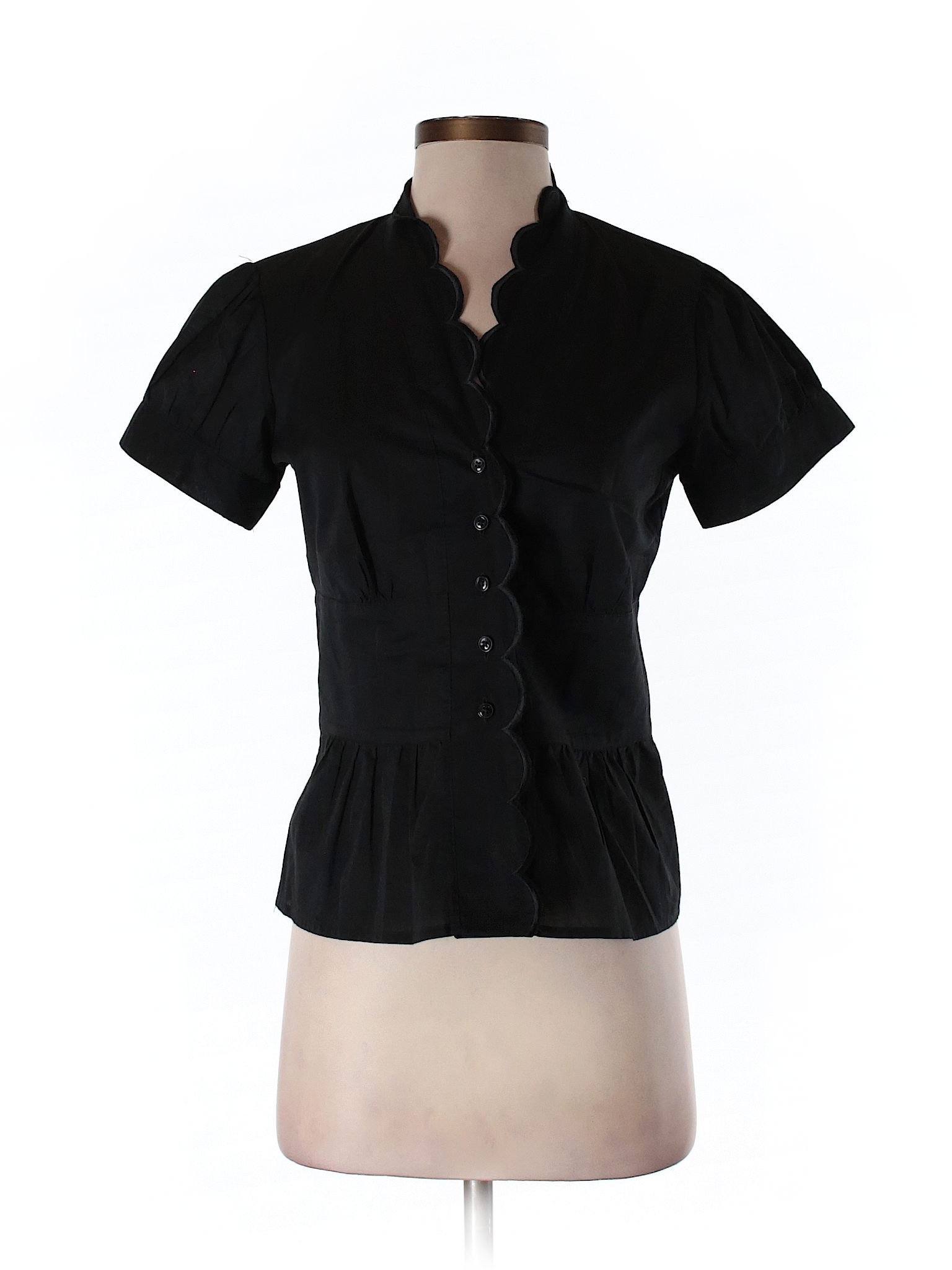 Isaac Mizrahi 100% Cotton Solid Black Short Sleeve Top Size S - 83% off ...