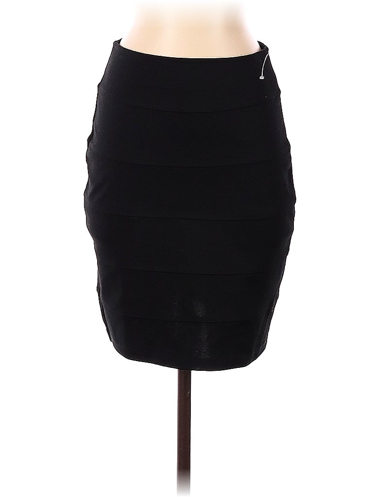 Basic House Solid Black Casual Skirt Size M - photo 1