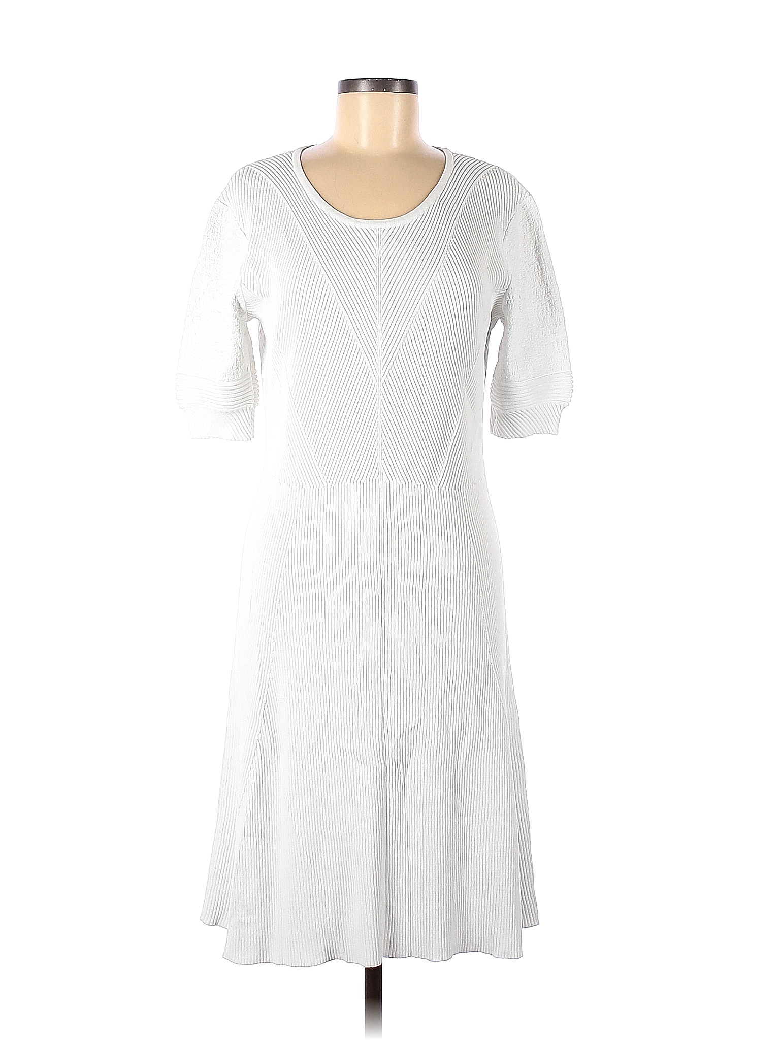 Slate & Willow Solid White White Knit Dress Size L - 77% off | thredUP