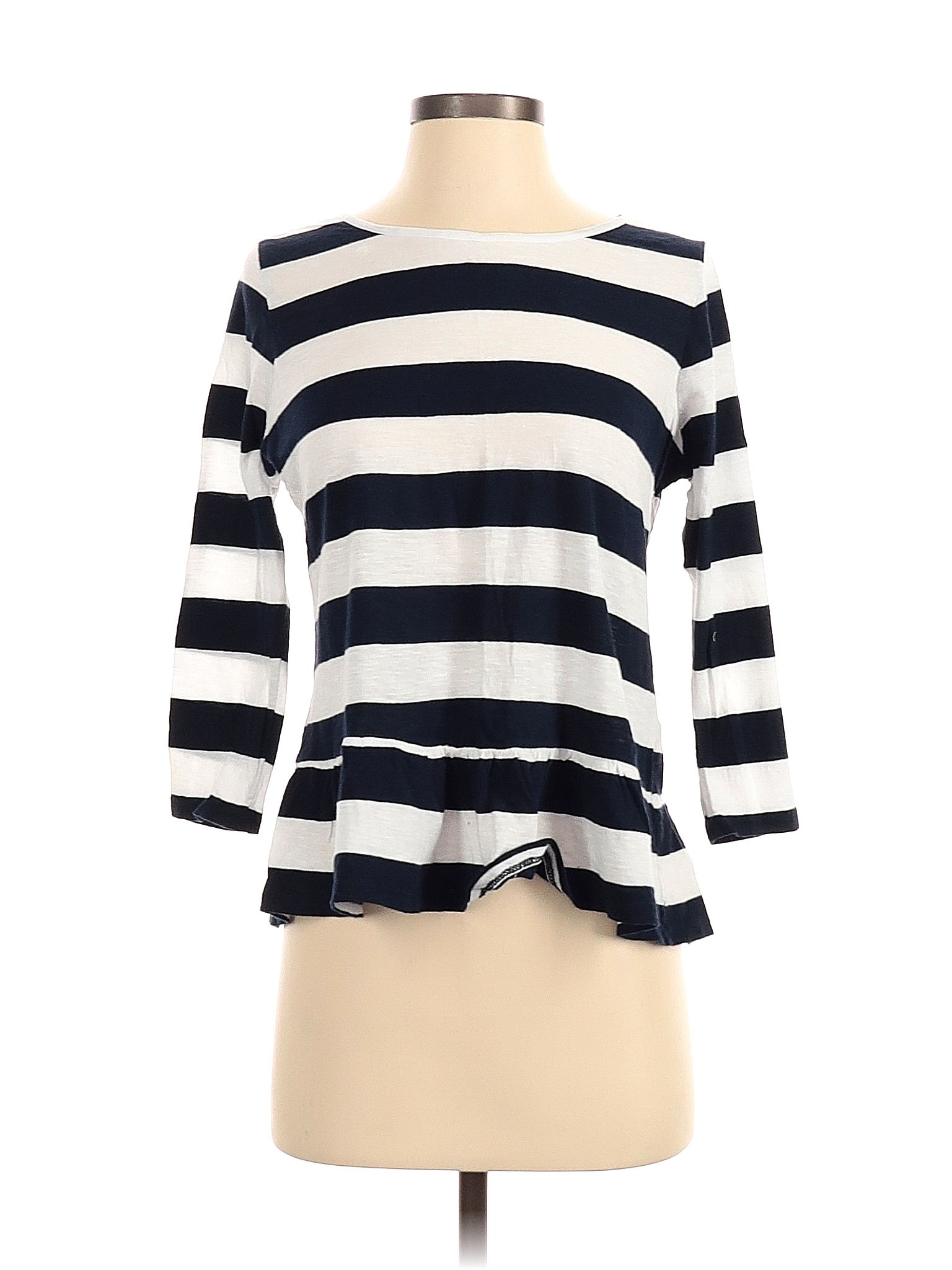 Crown & Ivy 100% Cotton Stripes Black Long Sleeve Top Size S - 65% off ...