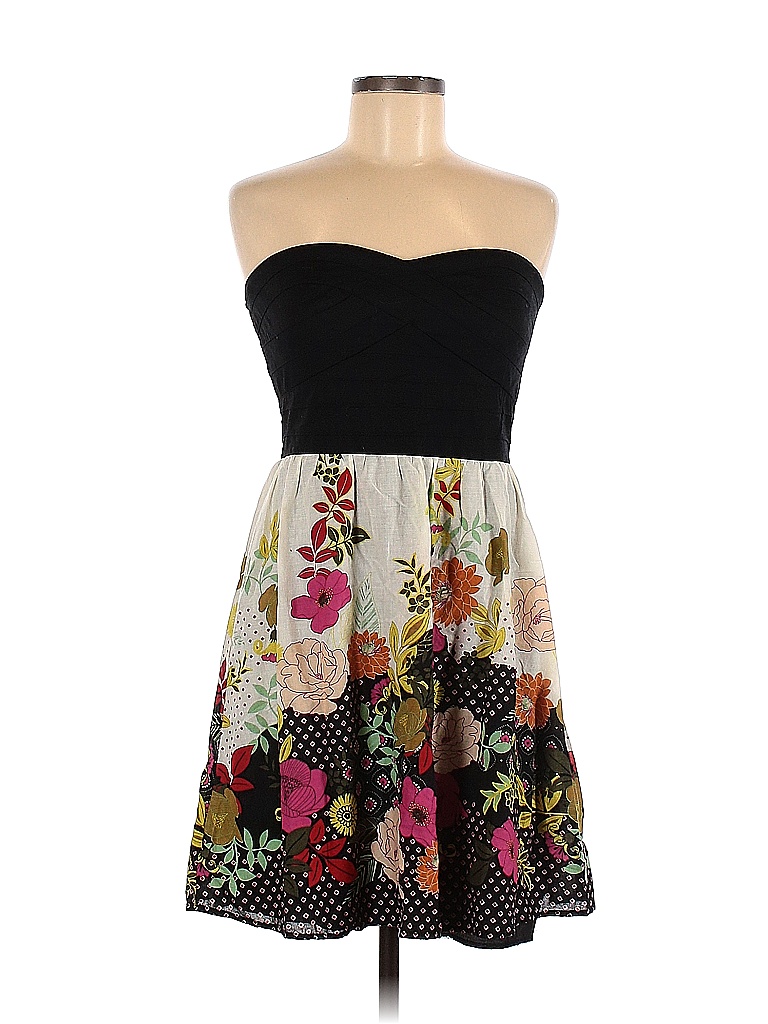 Trixxi 100% Cotton Floral Floral Motif Tropical Black Casual Dress Size 9 - photo 1