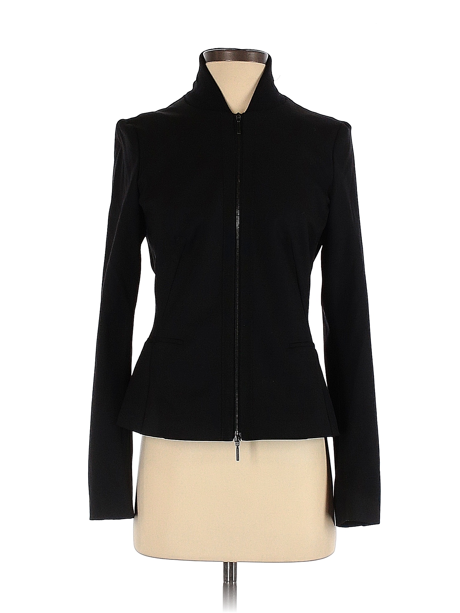 Piazza Sempione Solid Black Jacket Size 40 (IT) - 88% off | thredUP