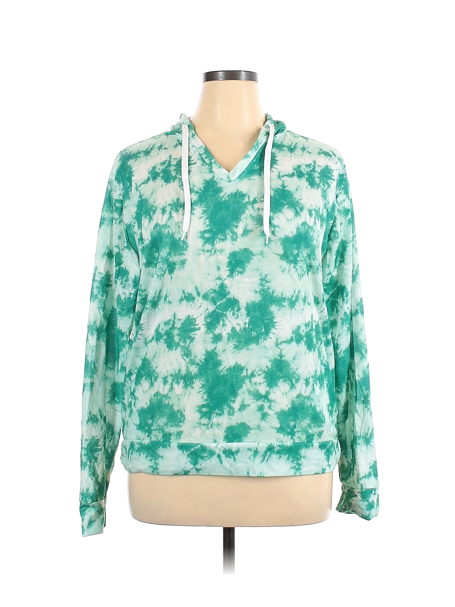 Bobbie Brooks 100% Polyester Tie-dye Blue Teal Pullover Hoodie Size 1X ...