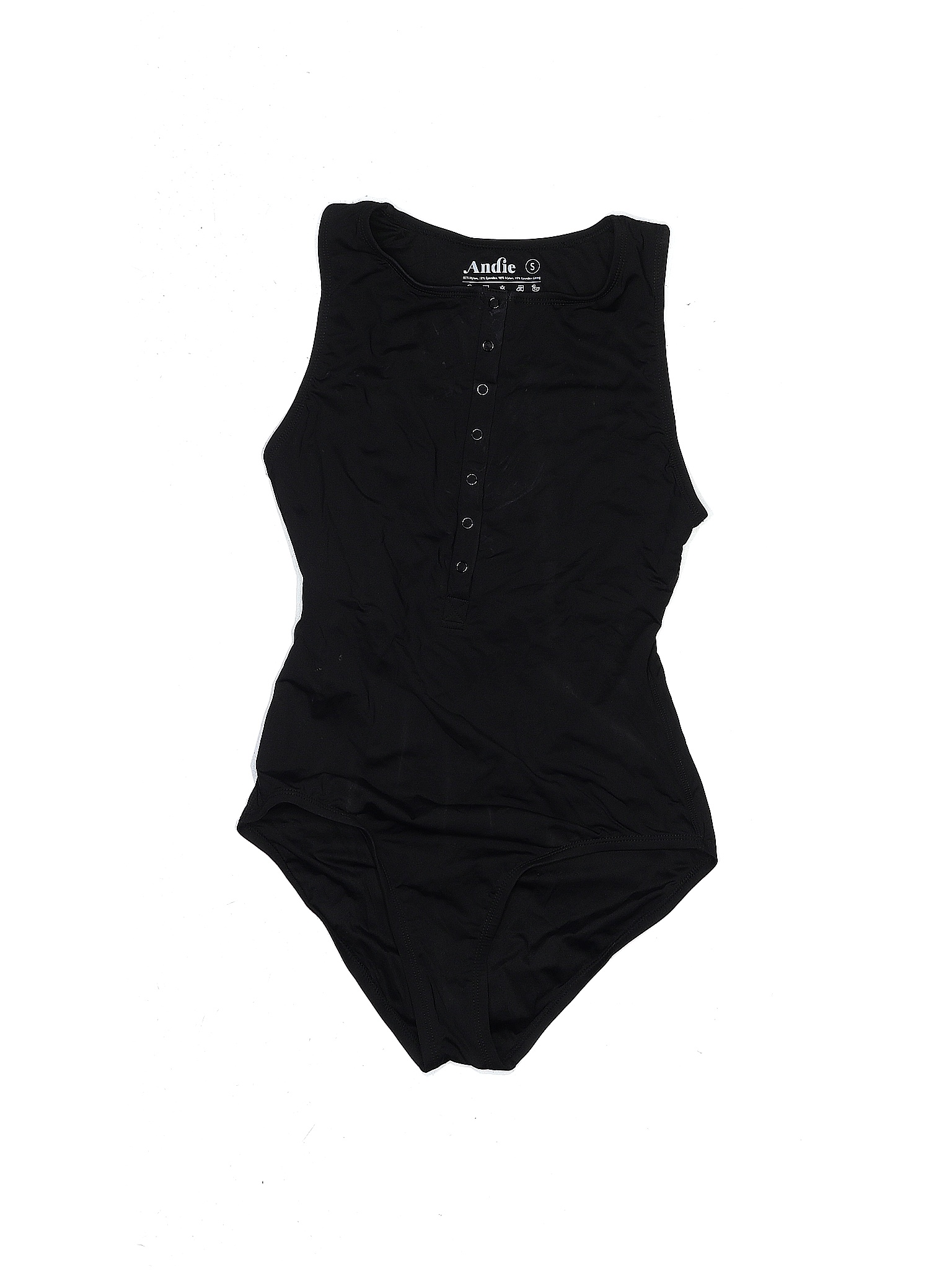 Andie Solid Black One Piece Swimsuit Size S 58 off thredUP