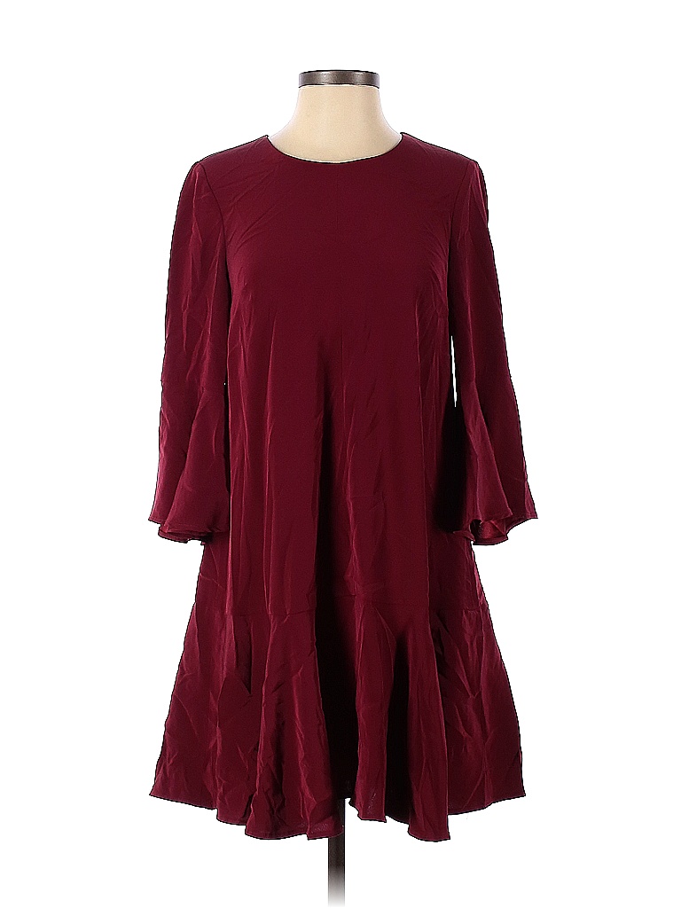 Slate & Willow Solid Gray Red Merlot Trapeze Dress Size 0 - photo 1